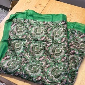 6 yards silk fabric Green Paisley Yardage – Approx